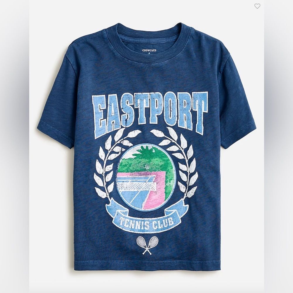J. Crew Crewcuts Kids' short-sleeve Eastport tennis graphic T-shirt • size xl
